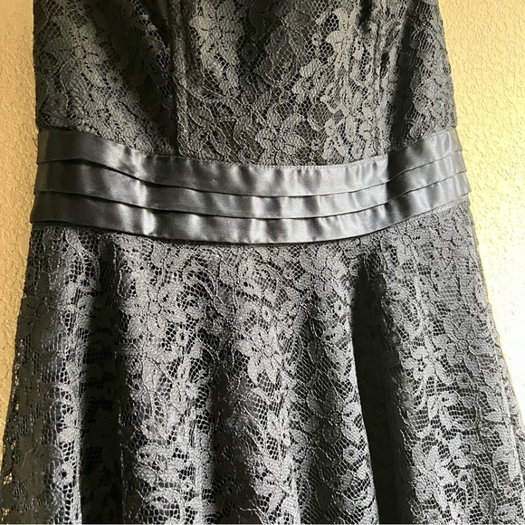 1980's Gunne Sax 50's Style Strapless Black Lace Cocktail Party Dress - Picture 13 of 16